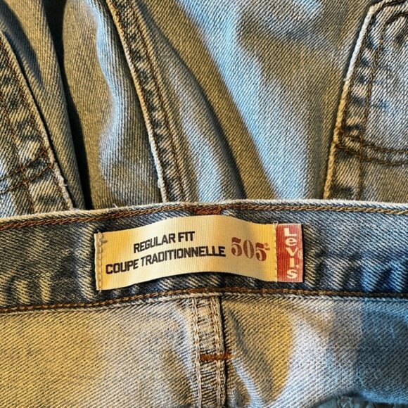 Levis 505 36x32 Light Wash Regular Fit Jeans - Picture 3 of 5